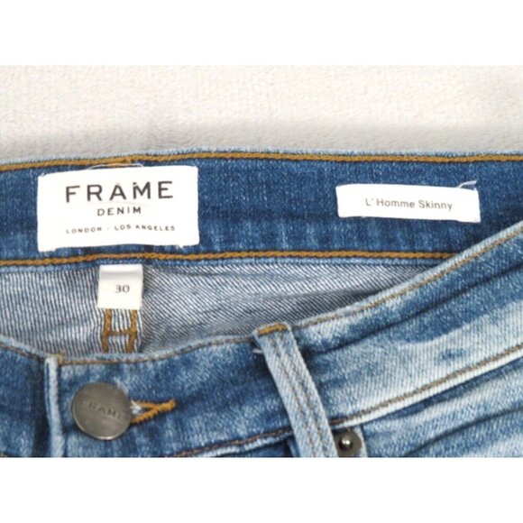 FRAME Denim L'Homme Skinny Casual Distressed Jeans Men's Size 30 x 31.5" Length - Picture 3 of 10